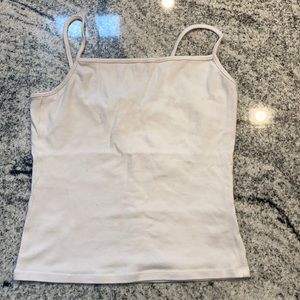 Cropped white tank top